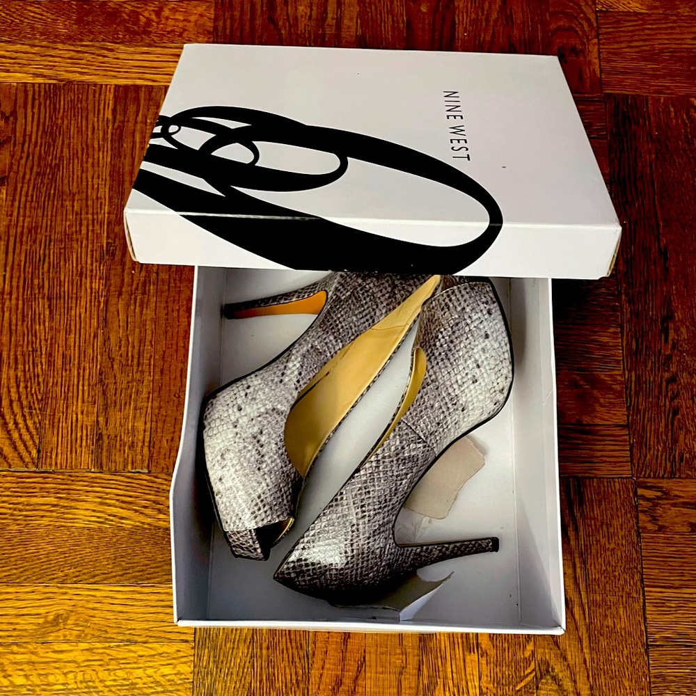 Nine West Snake Skin Heels. Worn once.